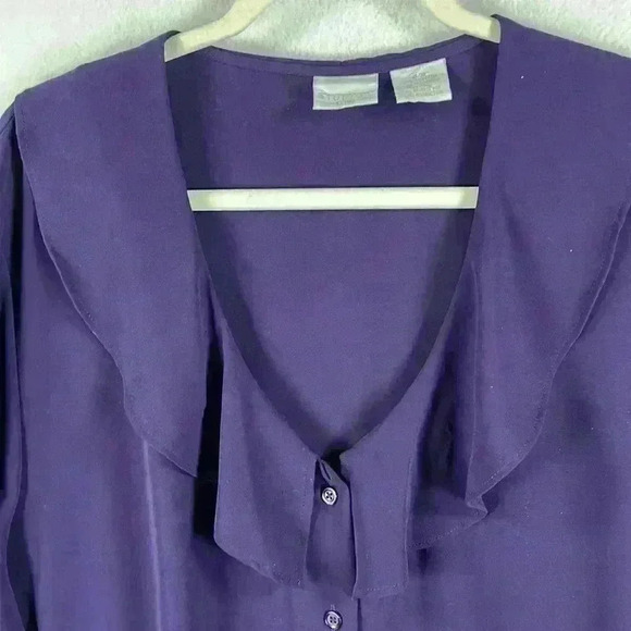Studio C Plus Women’s Blouse 26/28 Purple Long Sleeve Very Nice! - Picture 2 of 8